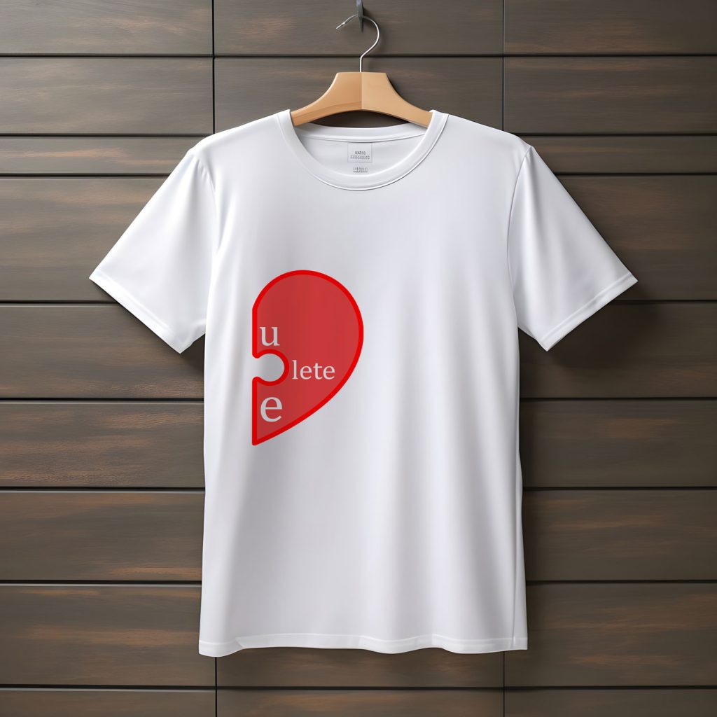 تیشرت با متن Heart puzzle (طرح ۲)