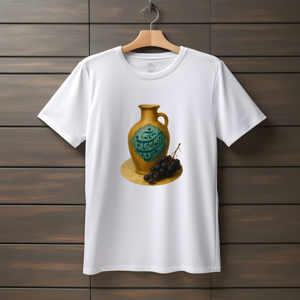 تیشرت با طراحی متن من آن توام مرا به من باز مده | دیوان شمس